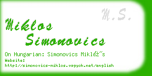 miklos simonovics business card